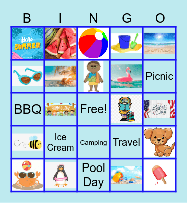Summer Images Bingo Card