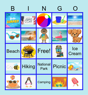 Summer Images Bingo Card