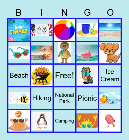 Summer Images Bingo Card