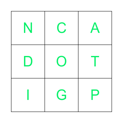Phonics Bingo Card