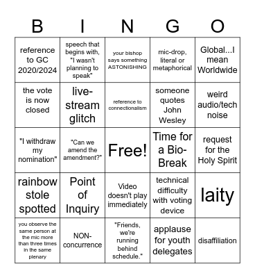 2026 Annual Conference (anywhere!) Bingo Card