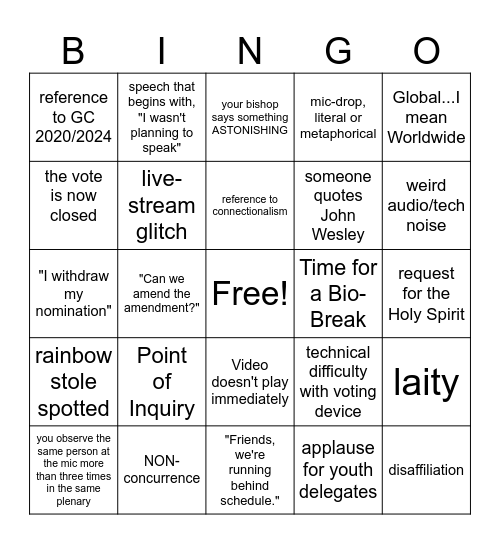 2026 Annual Conference (anywhere!) Bingo Card
