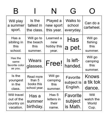 Find Someone Who... Bingo Card