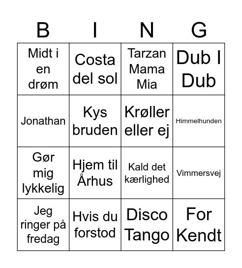 VH's sommerfest 2026 Bingo Card