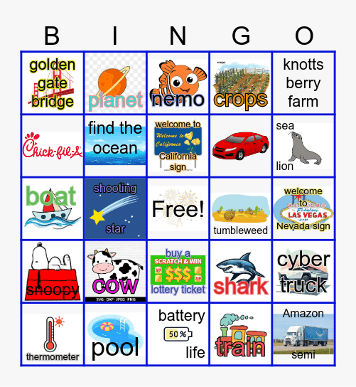 2026 Family Vacation Bingo Card