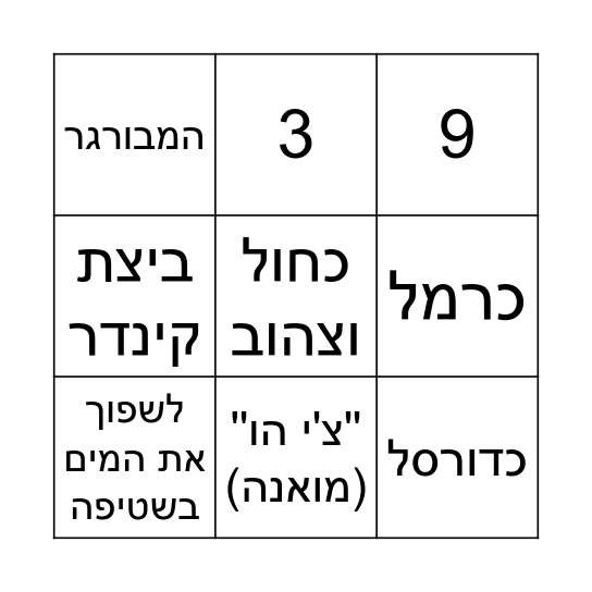 מזל טוב לראםםם Bingo Card