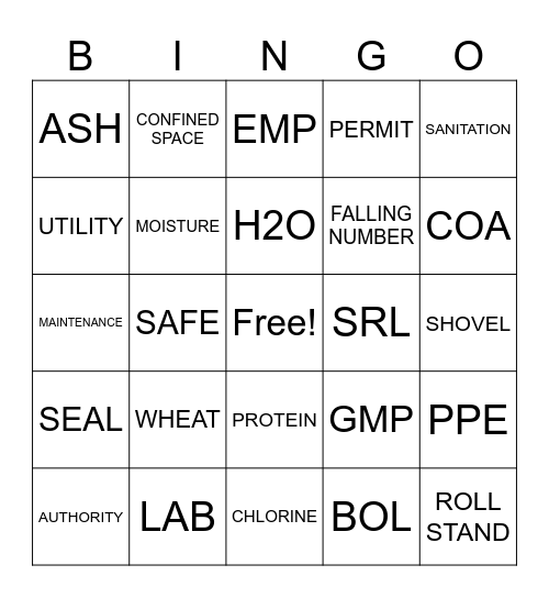 ADM Bingo Card