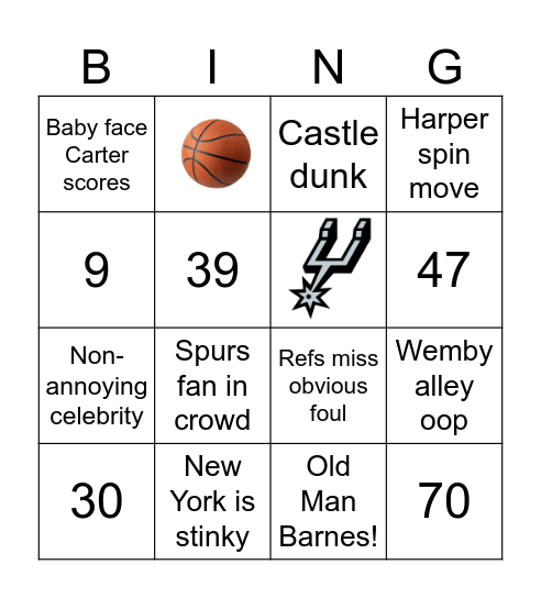 2026 Finals- Game Four- Go Spurs Go! Bingo Card