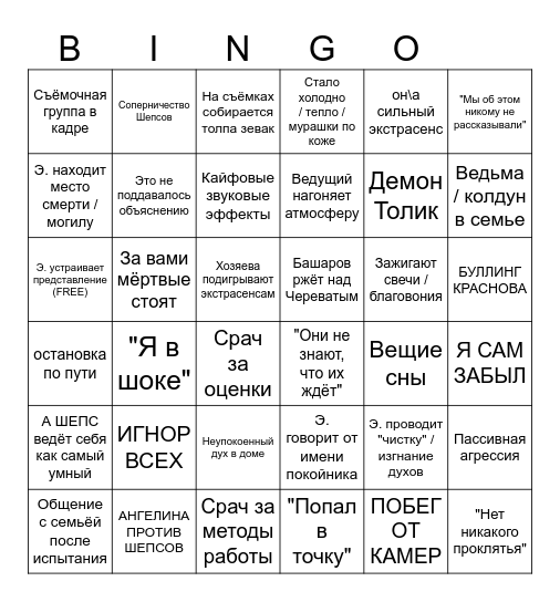 Битва Сильнейших Bingo Card