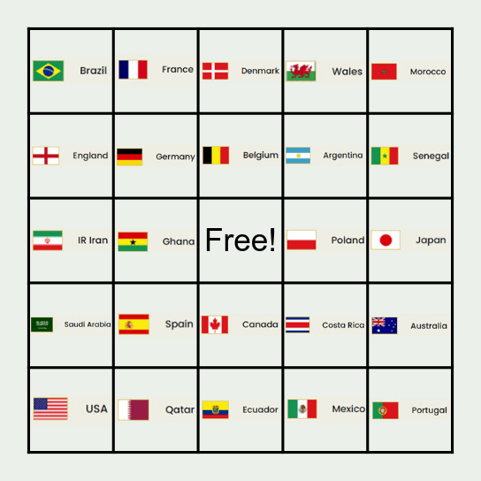 World Cup 2026 Bingo Card