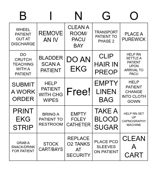 NST WEEK BINGO Card