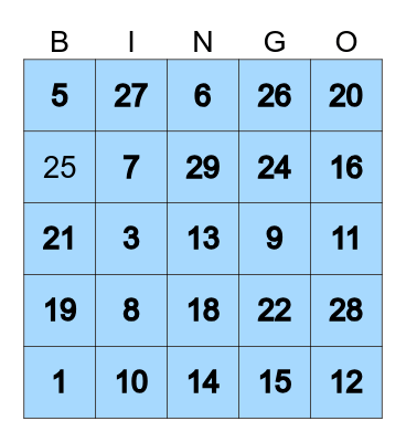 Safety Bingo Card