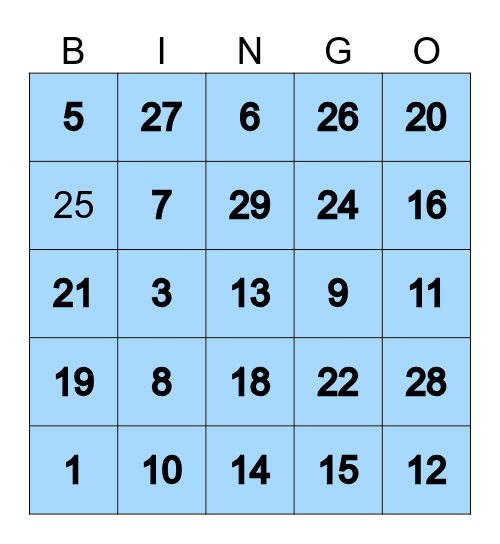 Safety Bingo Card