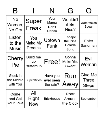 Backyard Legends Bingo Card