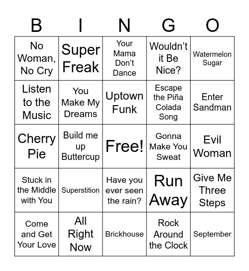 Backyard Legends Bingo Card
