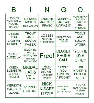 THE PARENT TRAP BACH Bingo Card