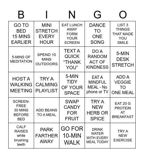Little Wins Bingo! Bingo Card