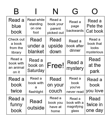 Summer Reading 2027 Bingo Card