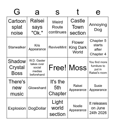 100% certain deltarune chapter 5 Bingo Card