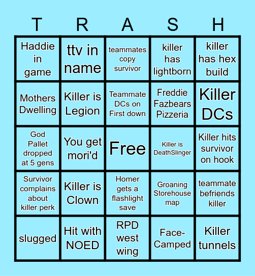 Ultimate DBD Bingo Card