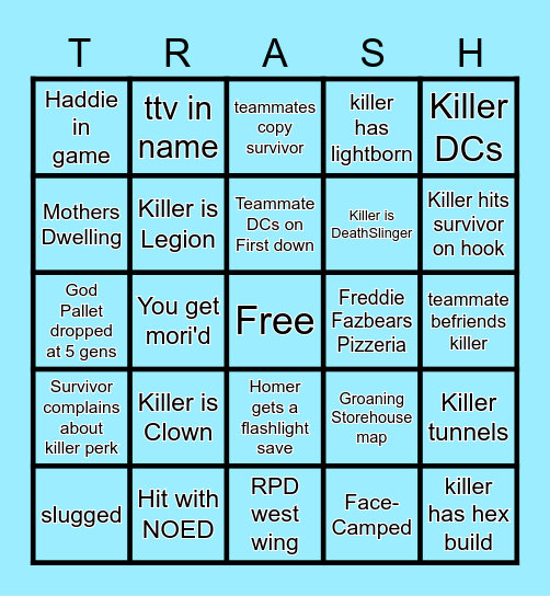 Ultimate DBD Bingo Card