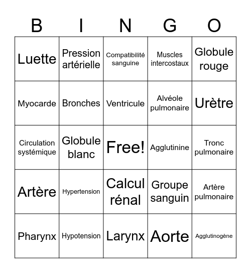 BINGO du VIVANT Bingo Card