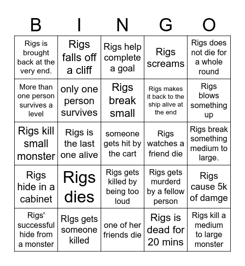 Bingo card Bingo Card