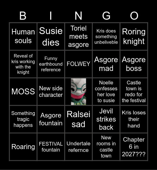 Deltarune chapter 5 Bingo Card