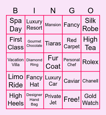 Bad & Boujee Bingo Card