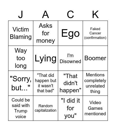 Card Bingo Card