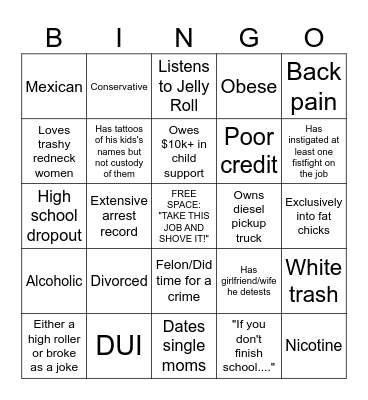 👷‍♂️Roofing/Masonry/Bricklayer/Concrete Bingo👷‍♂️ Bingo Card