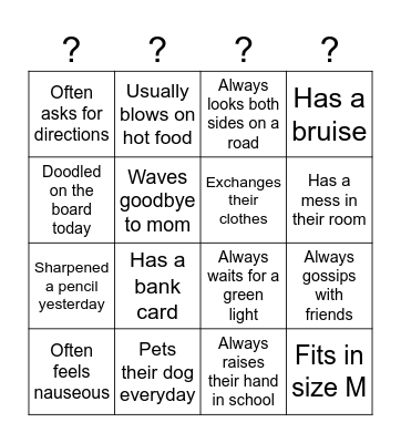 Find someone who... Bingo Card