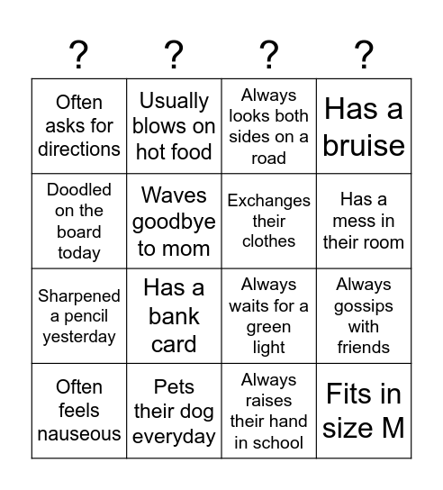 Find someone who... Bingo Card
