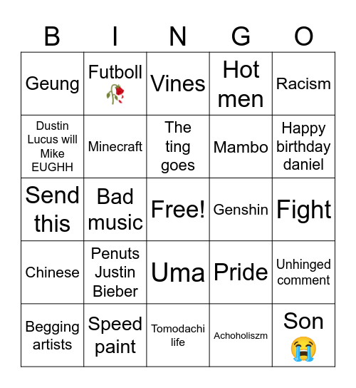 Reels biengo Bingo Card