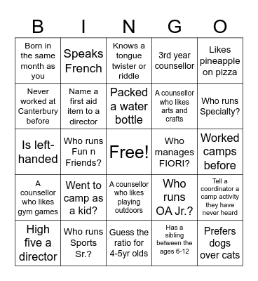 Find Someone Who... Bingo Card