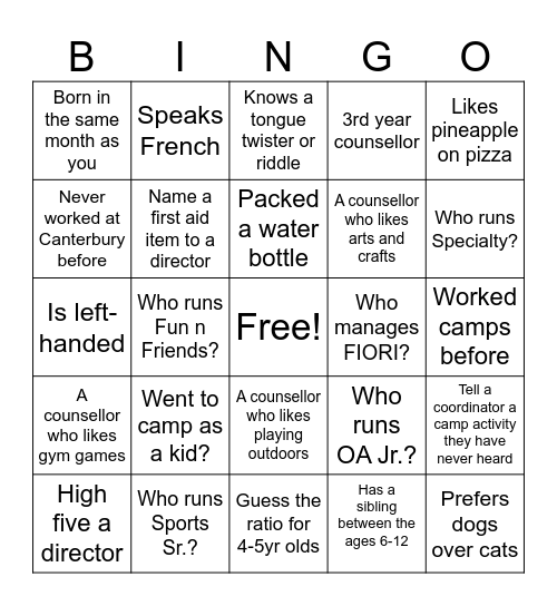 Find Someone Who... Bingo Card