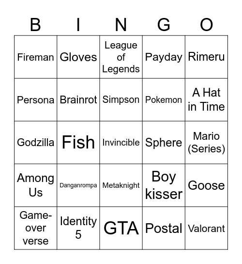 vrc avatars Bingo Card