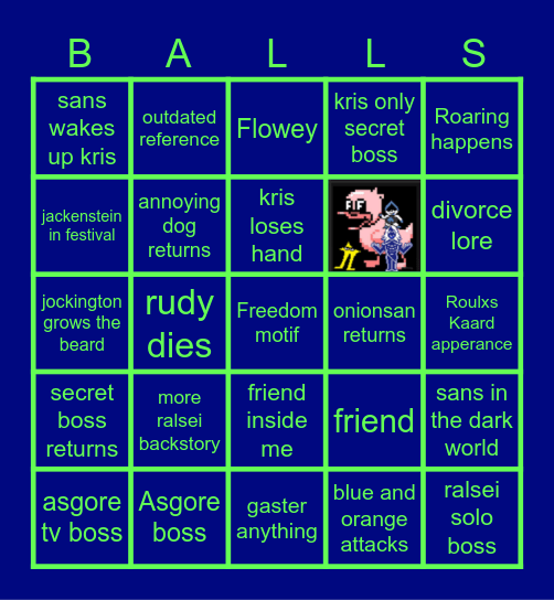 Deltarune Chapter 5 Bingo Card