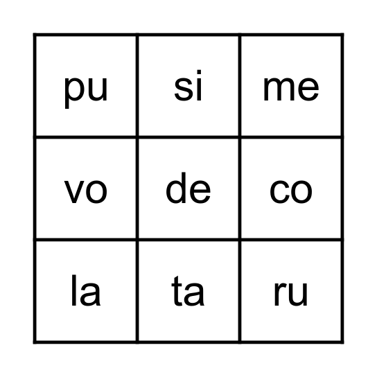 BINGO Card