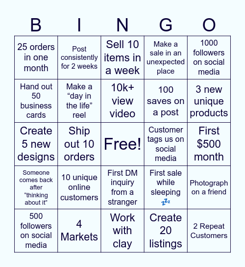 Ell's Jewellery Cove Bingo Card
