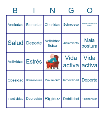 EL SEDENTARISMO Bingo Card