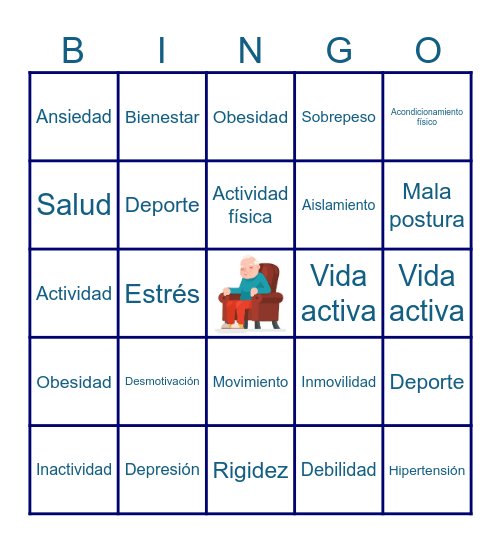 EL SEDENTARISMO Bingo Card