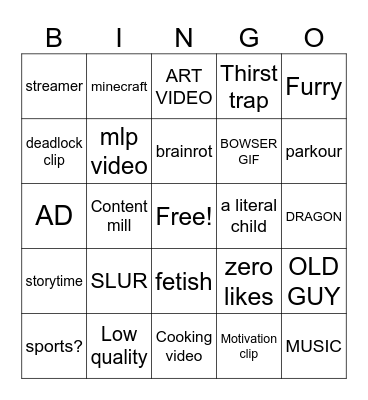 IG REELS Bingo Card