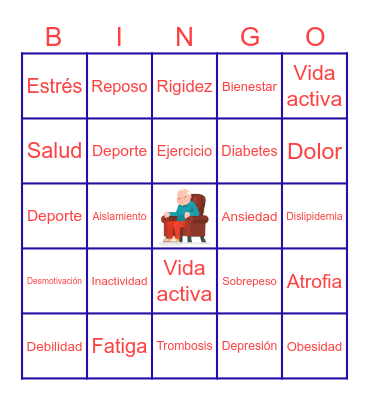 EL SEDENTARISMO Bingo Card