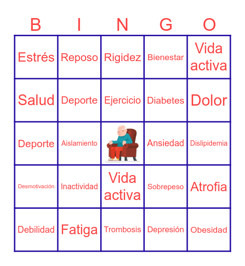 EL SEDENTARISMO Bingo Card