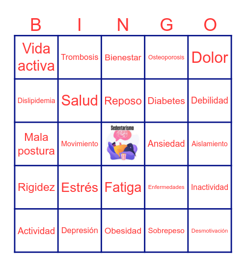 EL SEDENTARISMO Bingo Card