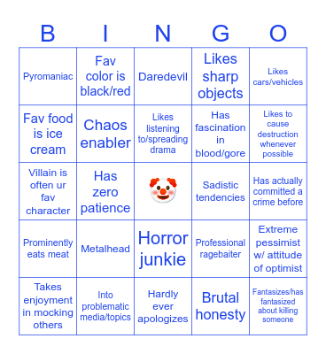 PSAS(L) Kinnies - Sweet Tooth Bingo Card