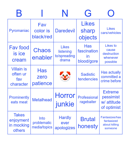 PSAS(L) Kinnies - Sweet Tooth Bingo Card