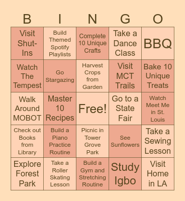Summer Bingo 2026 Bingo Card