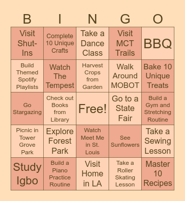 Summer Bingo 2026 Bingo Card